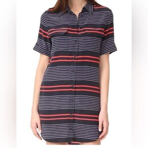 Equipment Black and Red Striped Button-Down Shirt